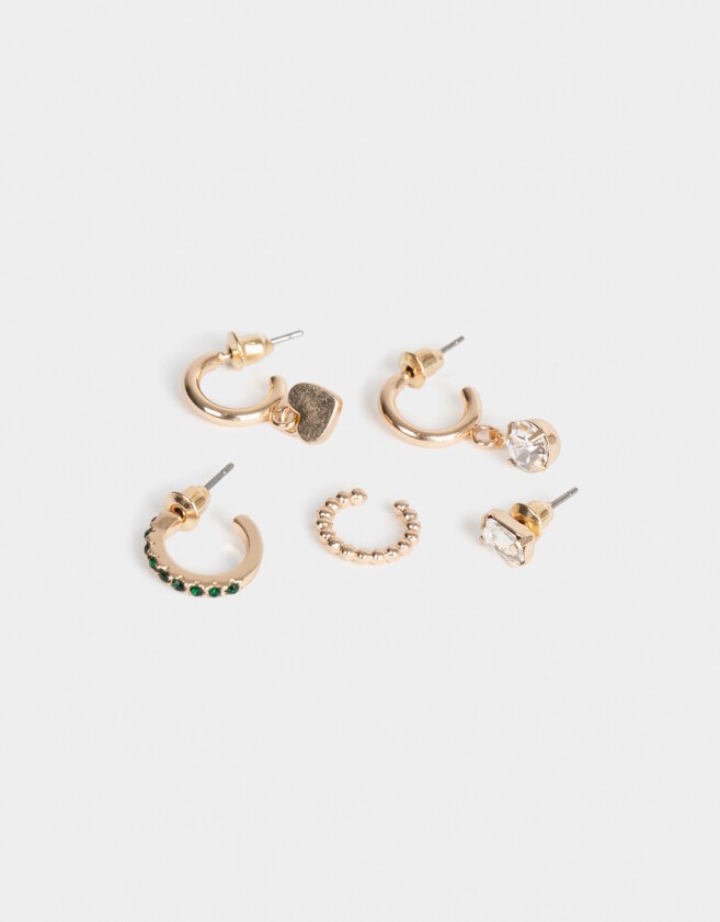 Aros Sets Con strass Set De Aros Con Strass Dorado - Dorado