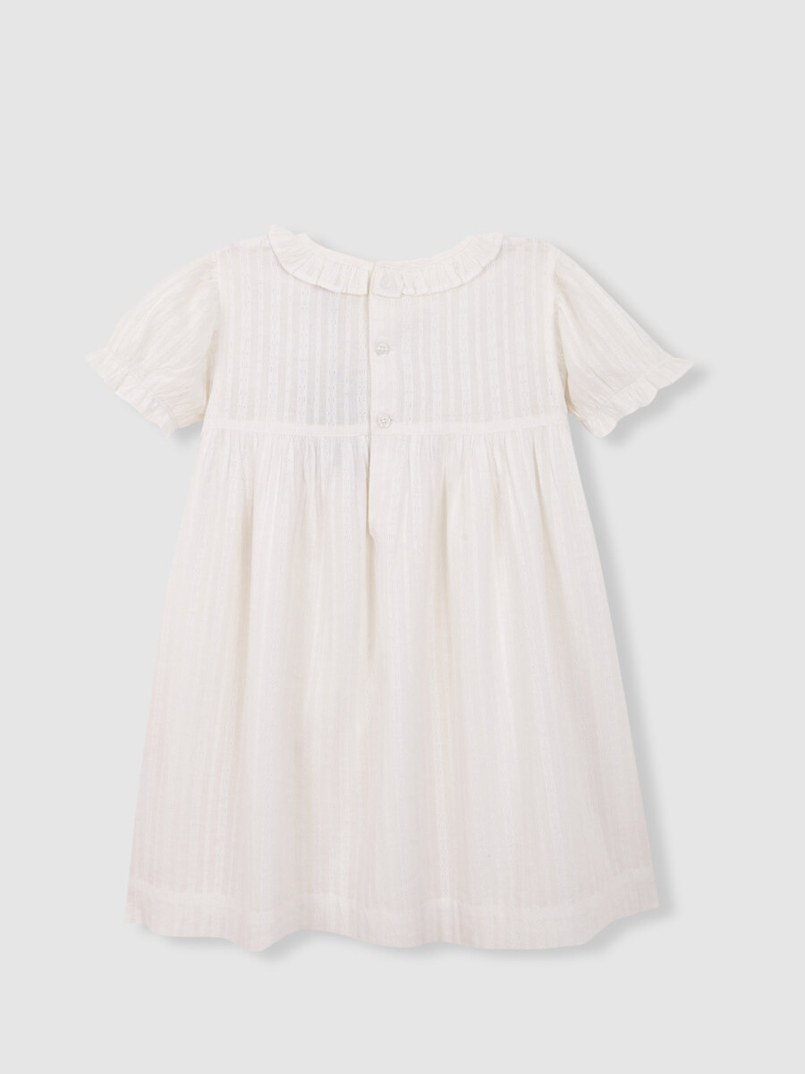 Vestido Nido De Abeja Blanco