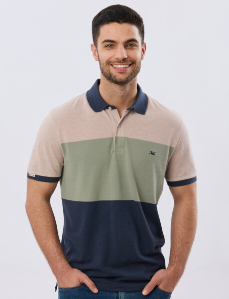 REMERA POLO RAYADA PIQUÉ Verde