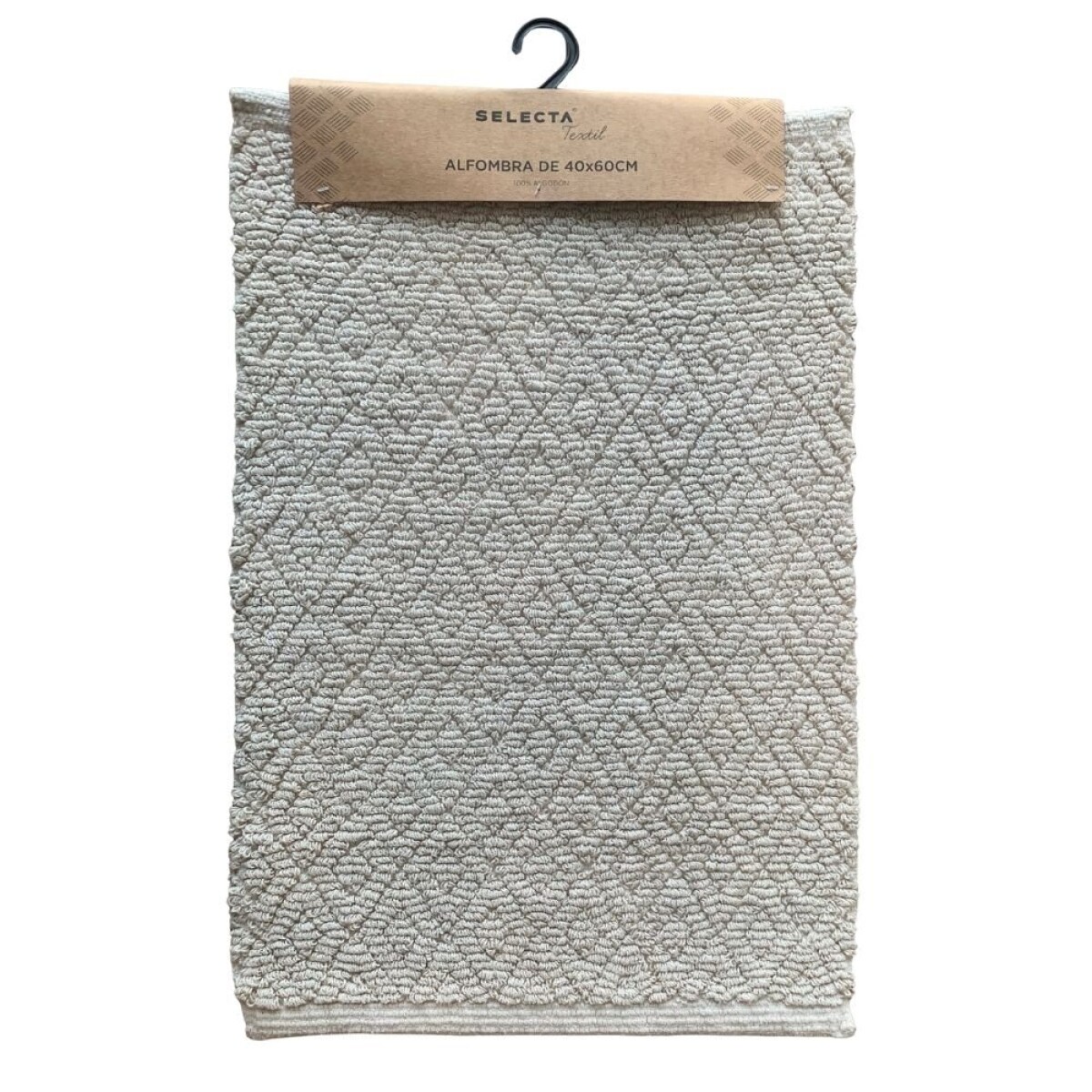 ALFOMBRA ALGODÓN 40X60CM ROMBOS CRUDO 