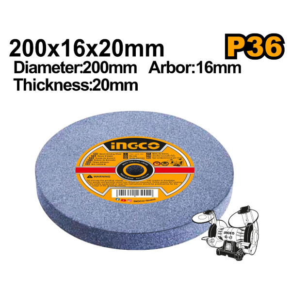PIEDRA AMOLADORA DE BANCO GR36 200X16X20MM AGW2008016 PIEDRA AMOLADORA DE BANCO GR36 200X16X20MM AGW2008016
