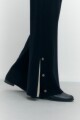 Pantalón tejido con tajos laterales negro