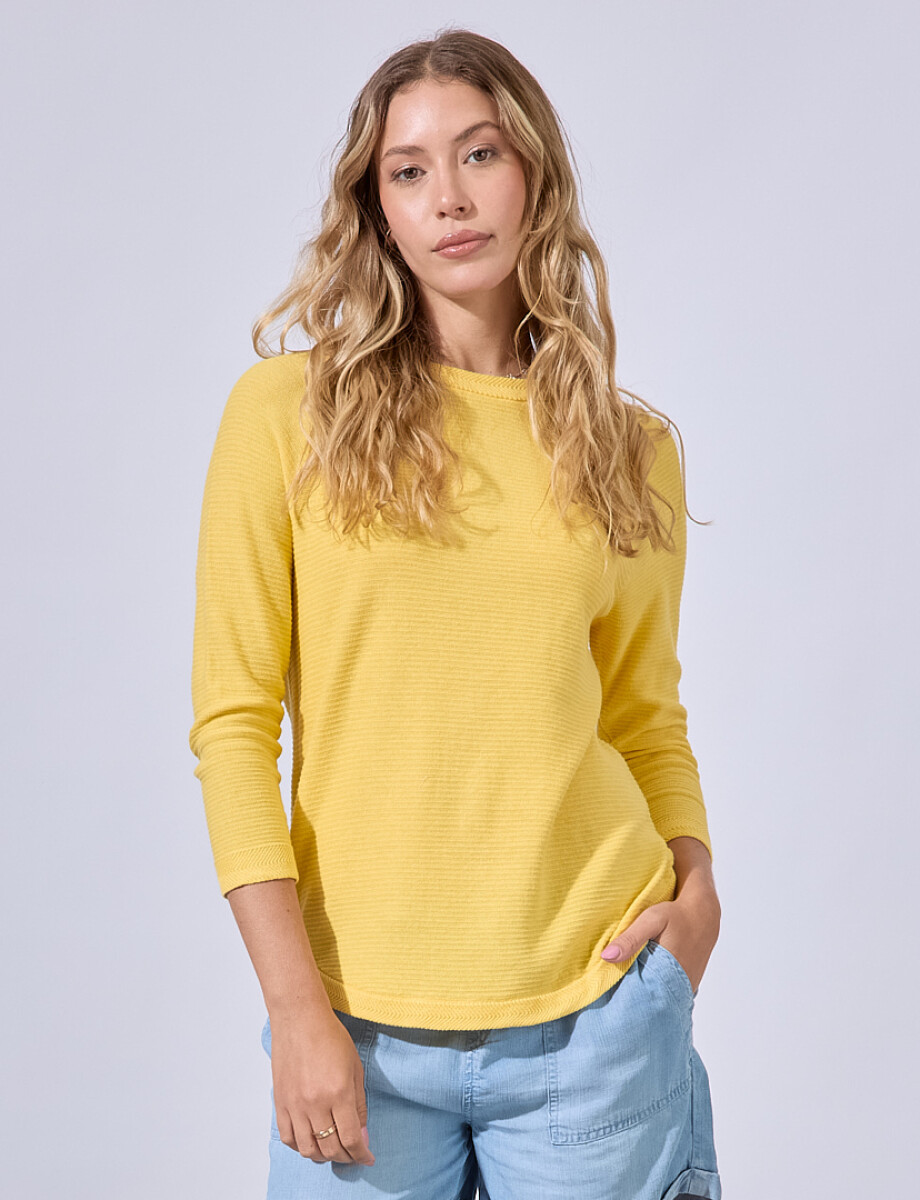 Buzo Raglan Algodon - Amarillo 