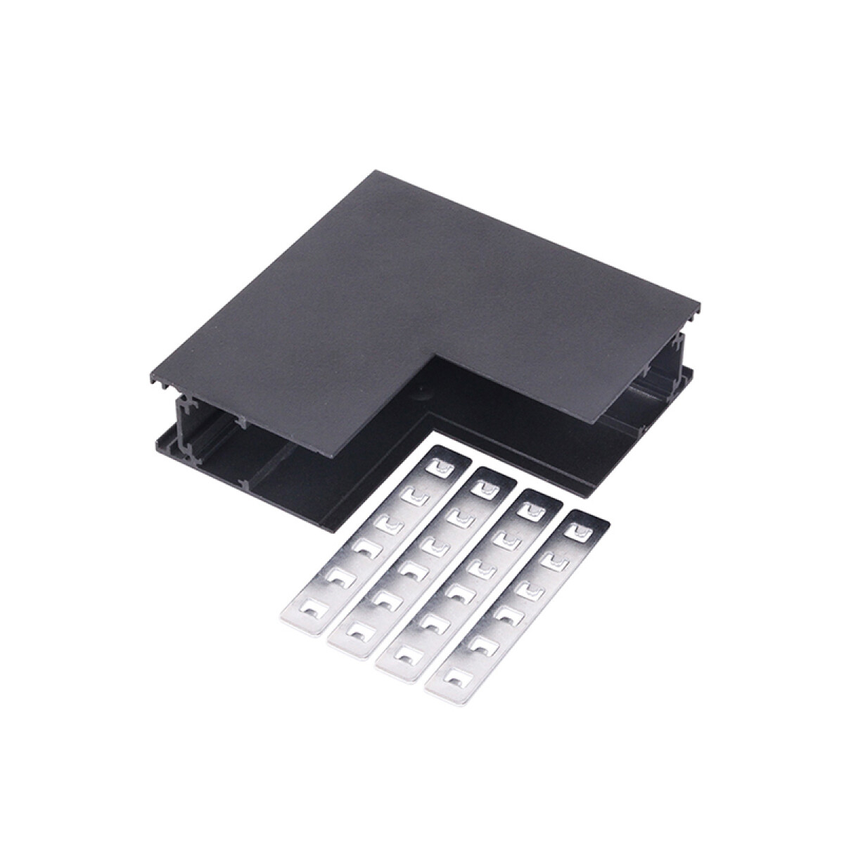 Conector L vertical p/riel magnetico negro - ZU0514 