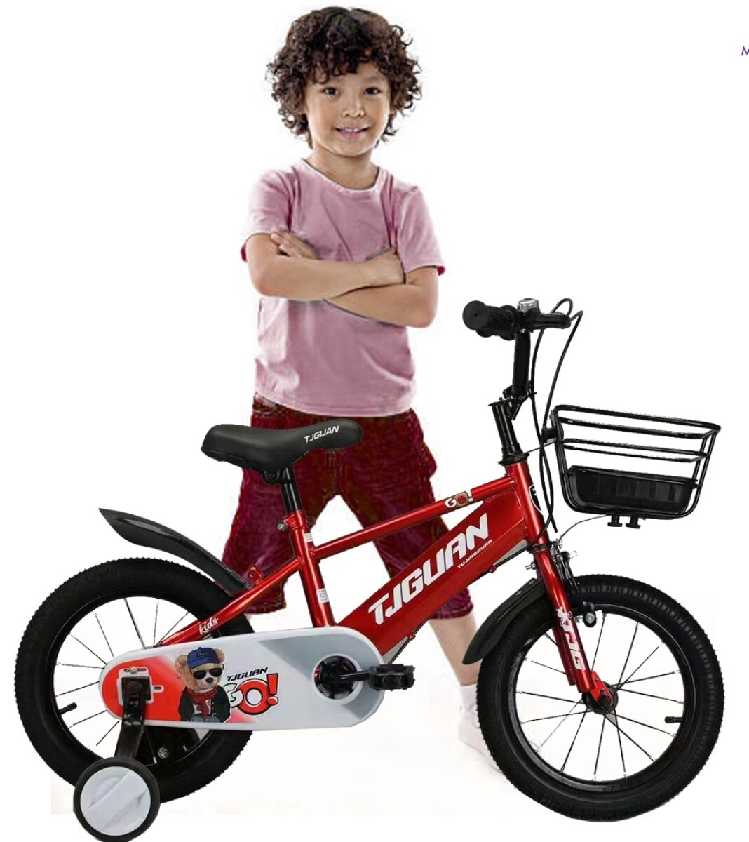 Bicicleta Infantil Rodado 16 Para Niños Con Rueditas Auxiliares - Rojo 