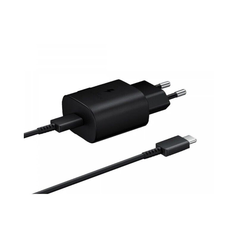 Cargador Original Samsung 25W USB-C Con Cable USB-C Negro Cargador Original Samsung 25W USB-C Con Cable USB-C Negro
