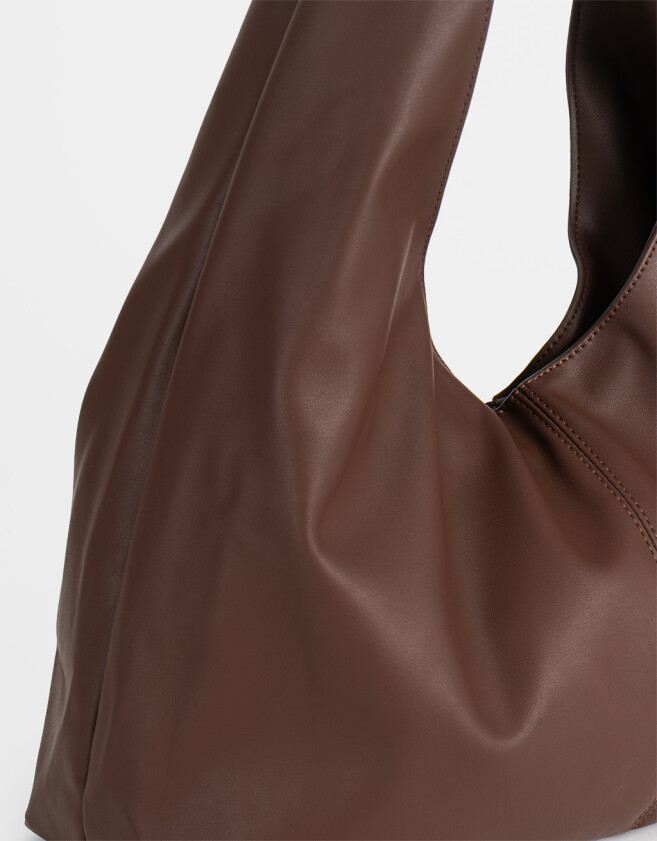 Saca Cartera Shopper Combinada - Marron Chocolate
