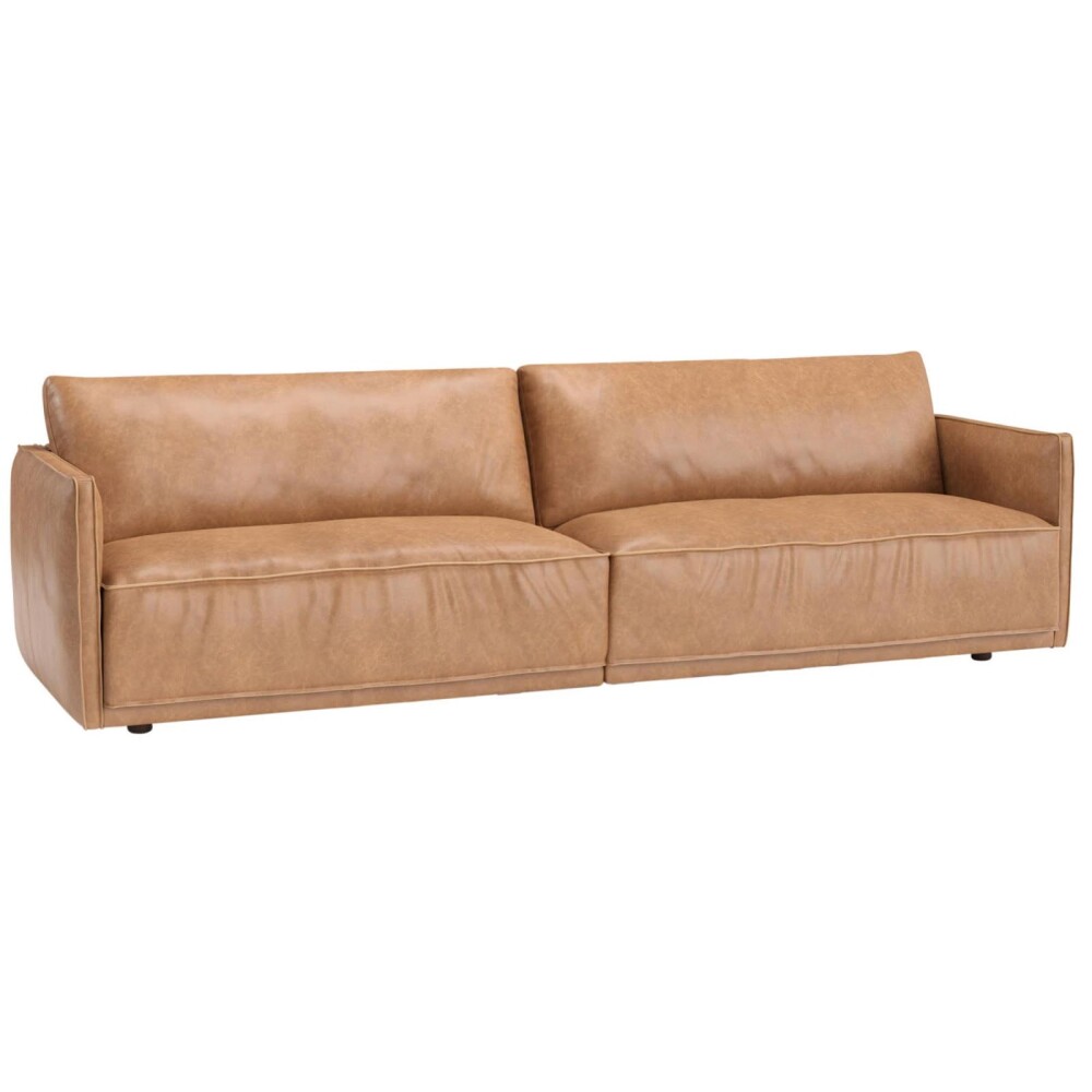 SILLÓN 3 CUERPOS CUERO-100-NATURAL MARRON ROMEO CAMEL