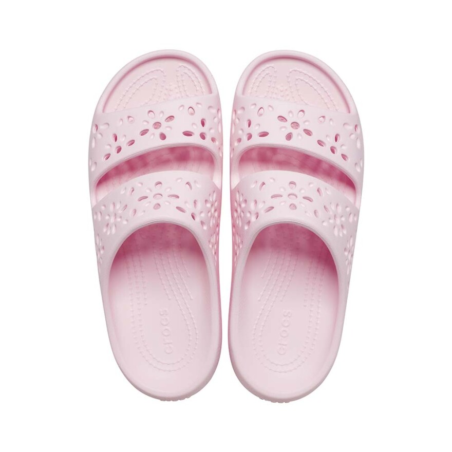 Sandalias Crocs Floral Cut Out Sandal - Unisex Pink Milk