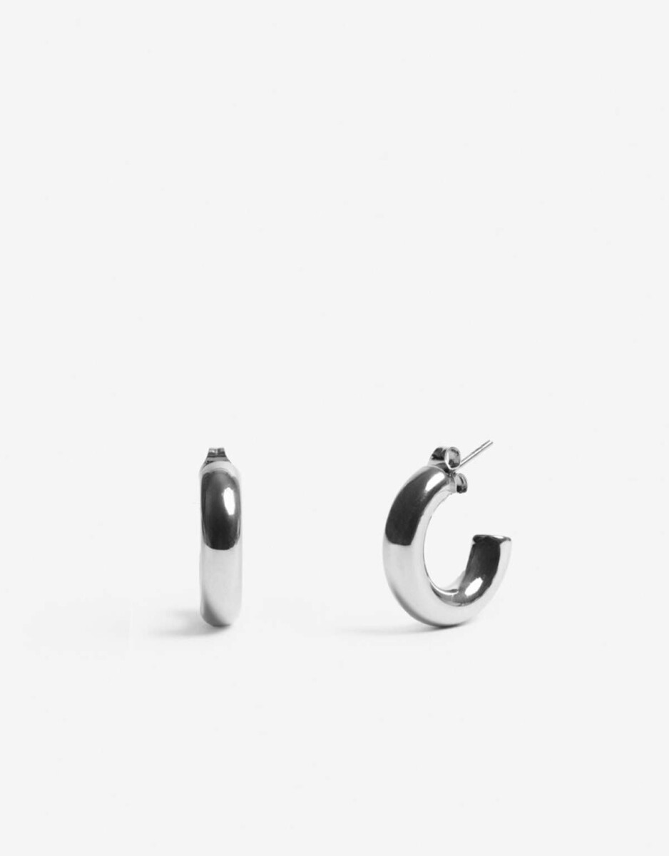 Aros Argollas Metal - Plateado 