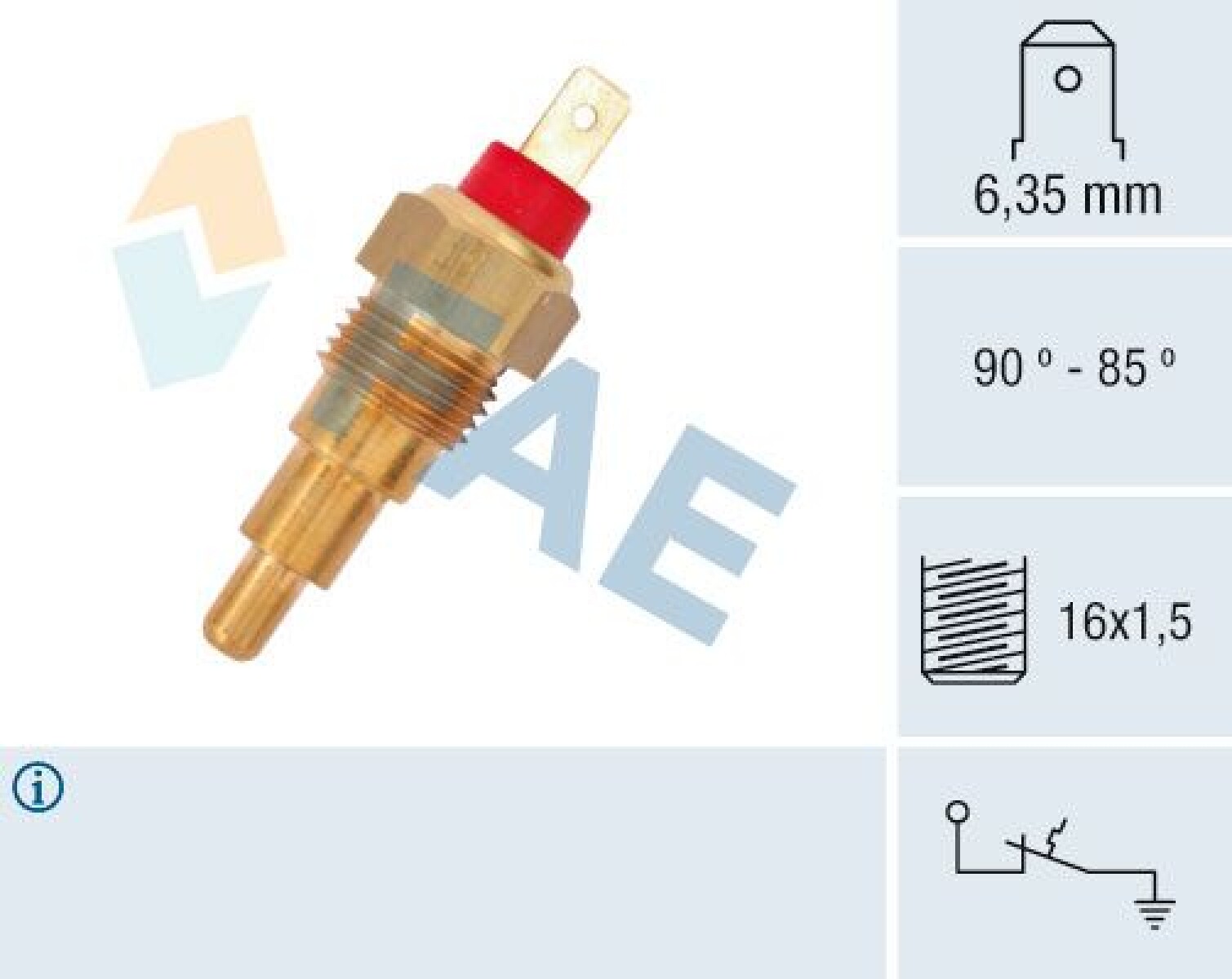 BULBO INTERRUPTOR FORD ELECTRO FESTIVA-KIA-MAZDA 16X1.5 1P ROJO FAE 