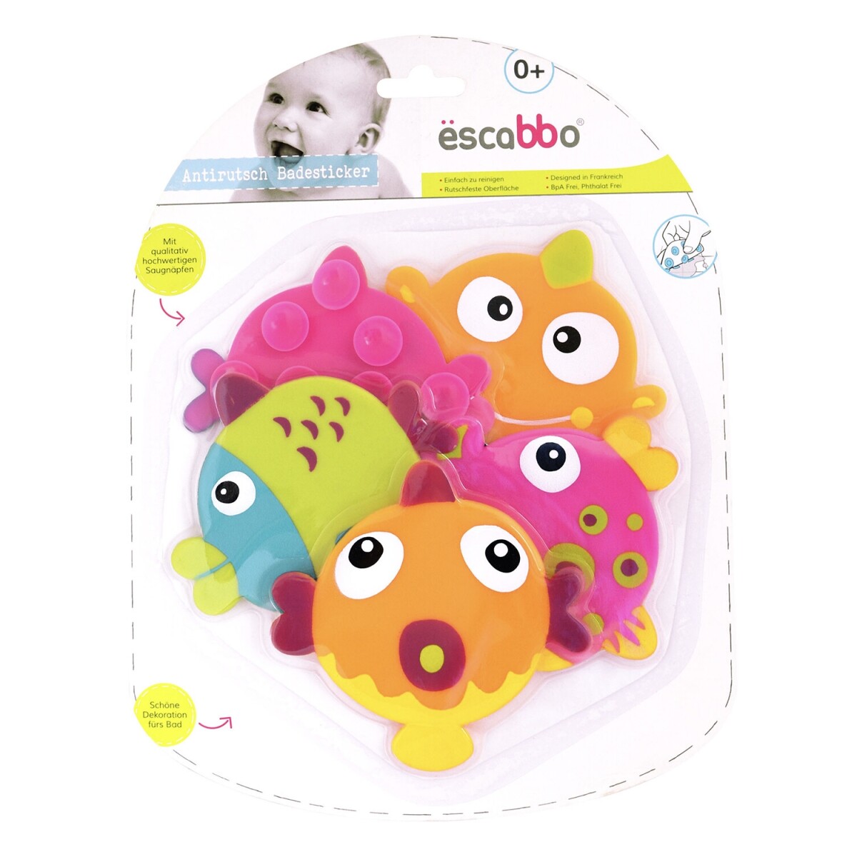 Apliques antideslizantes para baño Escabbo Fishes Face 