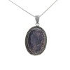 Dije Colgante Oval-Plata 925-Raíz de Zafiro-CP4541 Conpiedra