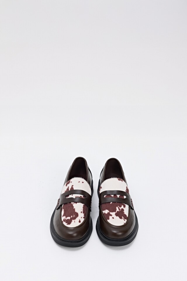 Mocasín eco piel vaca chocolate