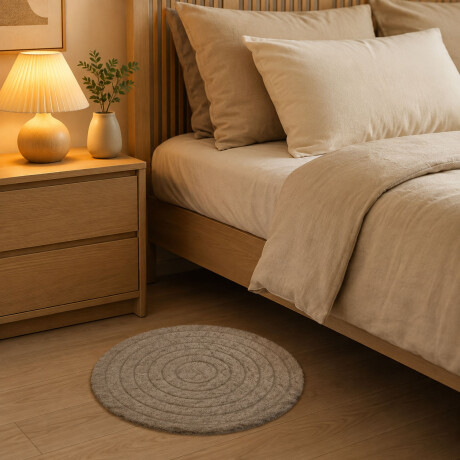 Alfombra Felpudo Redondo Ø 40Cm Deco Hogar Living Oficina Marrón