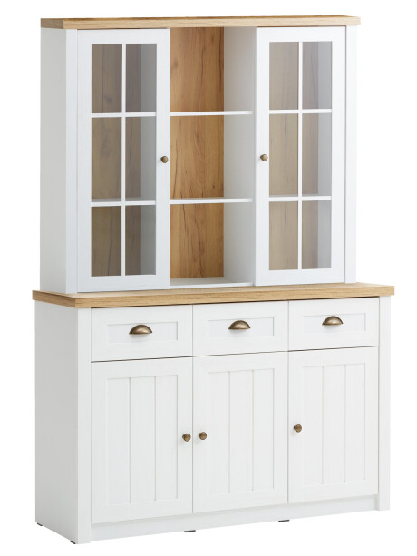 Altillo MARKSKEL 2 puertas blanco/color roble Altillo MARKSKEL 2 puertas blanco/color roble
