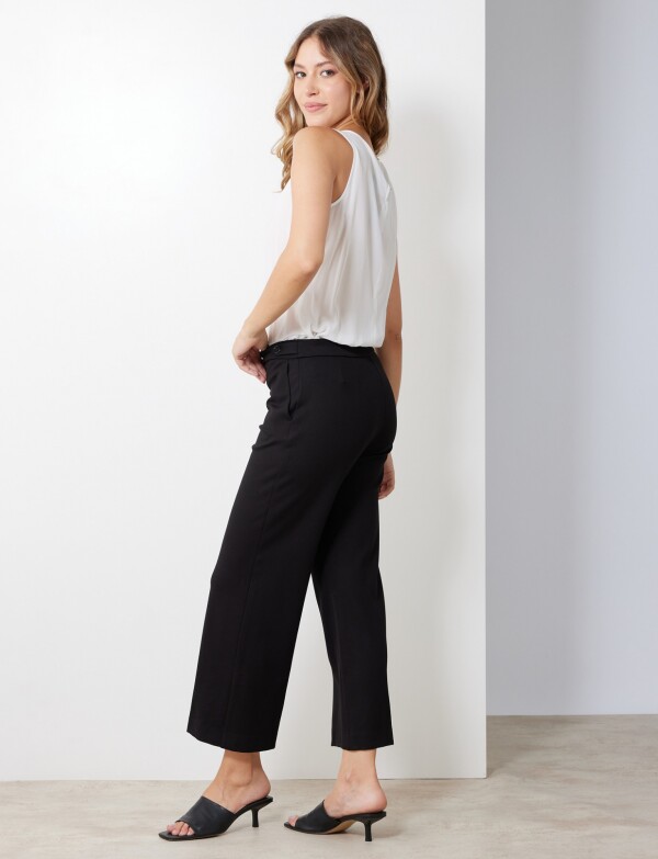 Pantalon Recto Botones NEGRO