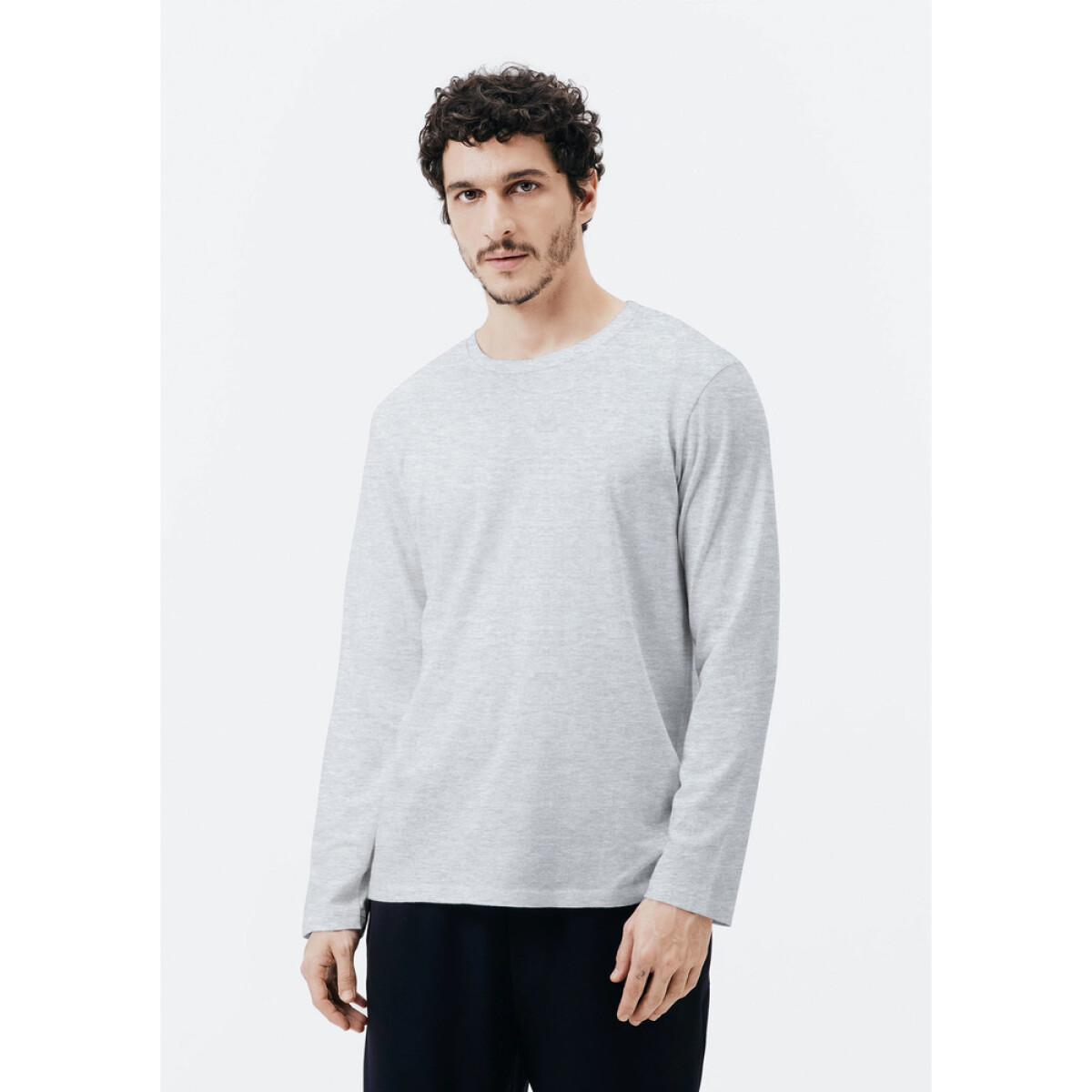 CAMISETA ML MASC - CINZA MESCLA 