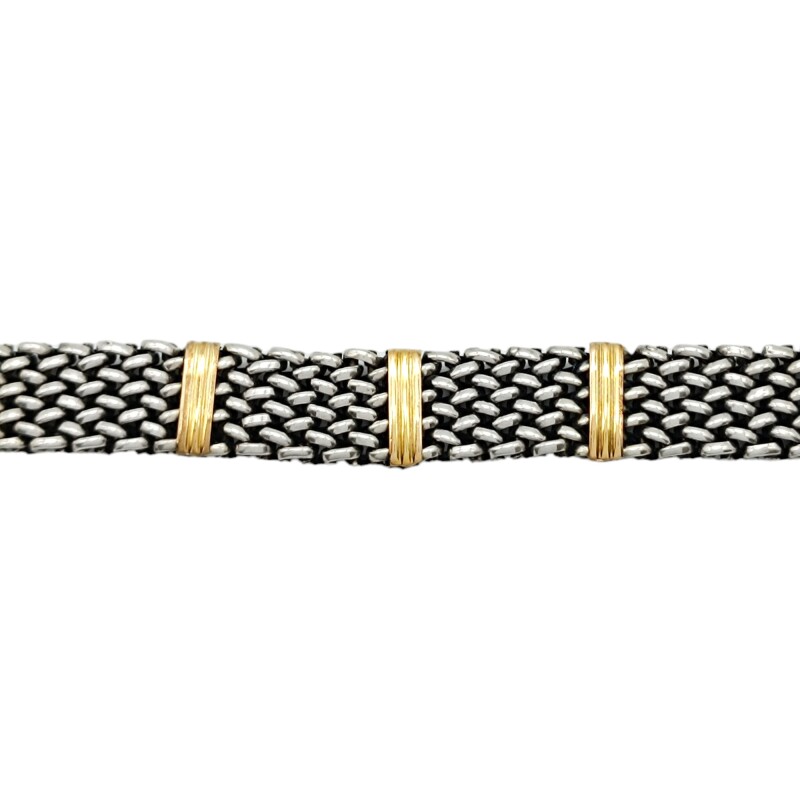 Pulsera Ancha-Plata y Oro-Sin piedra-PU5027 sinpiedra
