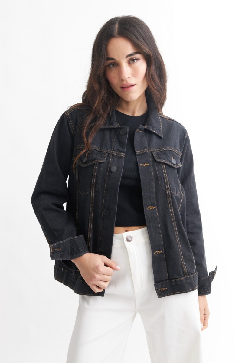 Campera de jean - UNISEX NEGRO