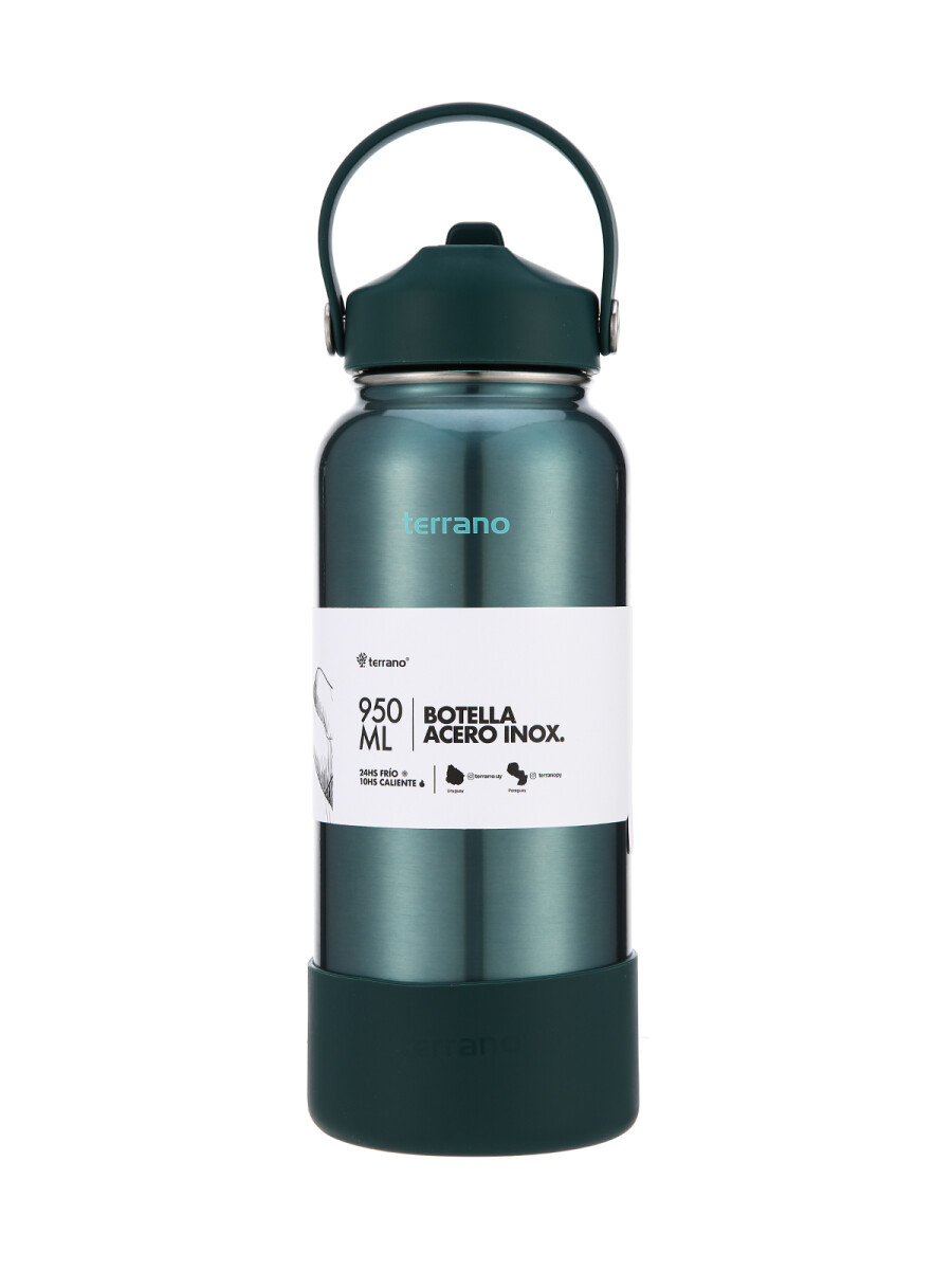 Botella Térmica con Pico 950mL. - Verde Metalizado 