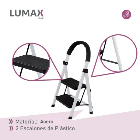 Escalera Tijera 2 Escalones De plastico Negro/Blanco