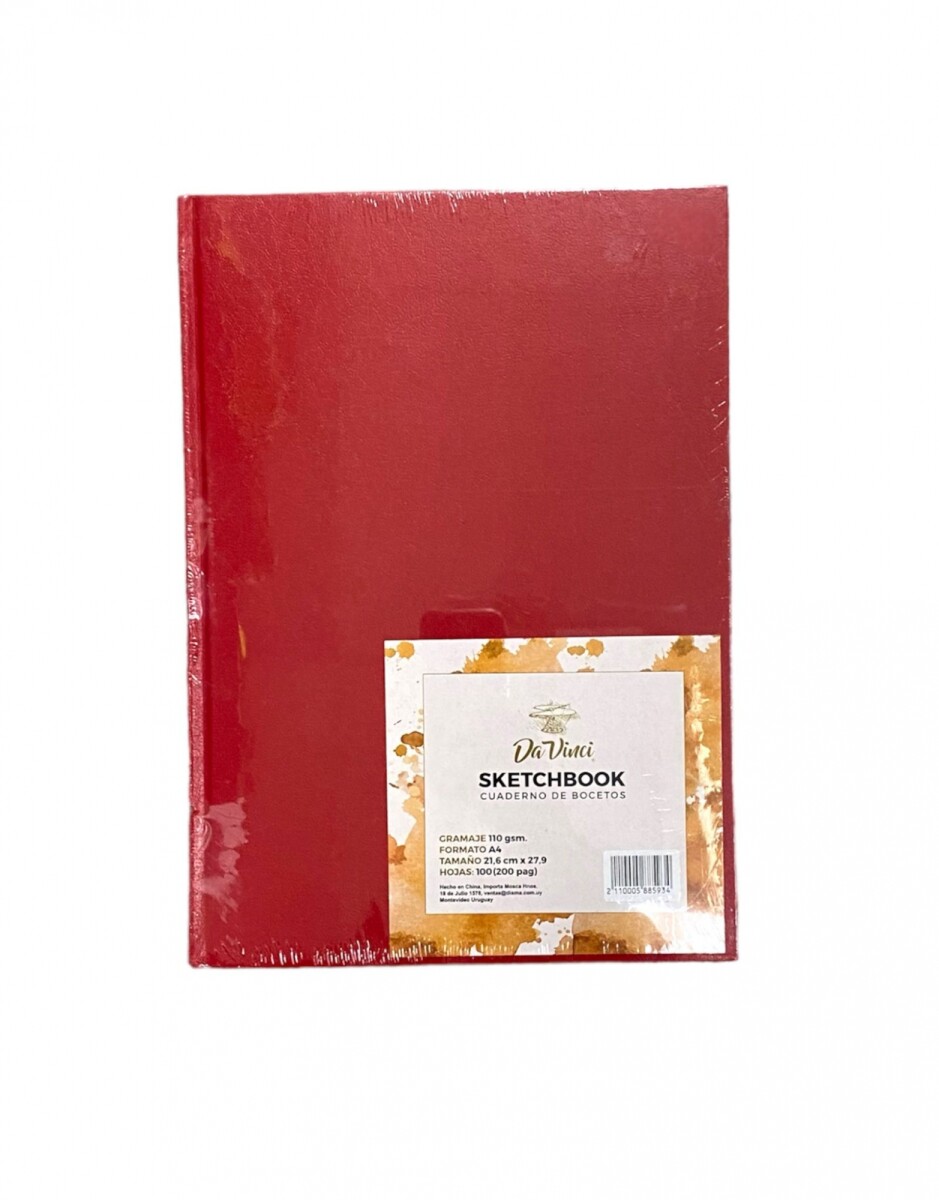 Sketchbook Cosido Da Vinci A4 100 hojas - Rojo 