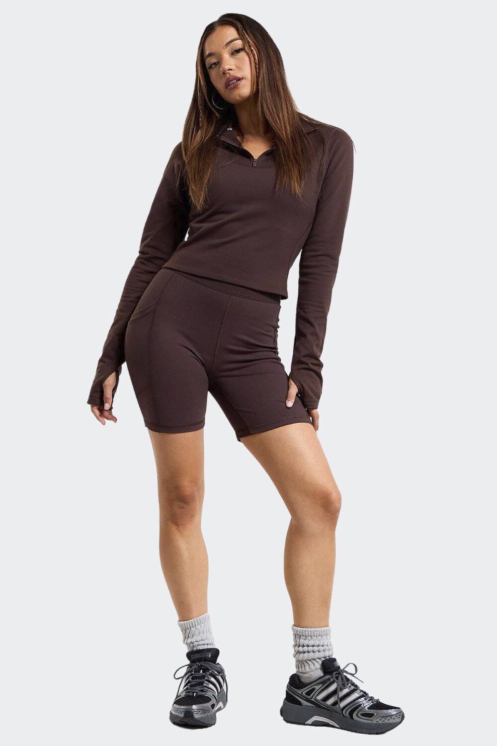Short Fabletics On-The-Go PowerHold® Marrón