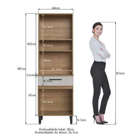 Aparador Para Cocina O Comedor 4 Puertas 1 Cajón Ub MARRON-BLANCO