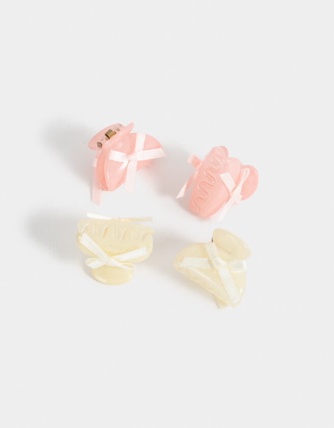 Hebillas Infantiles Con moño Set De Broches Infantiles - Combinacion Bicolor
