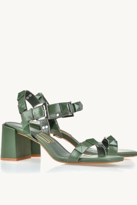 Sandalia taco medio Milano Verde Oliva