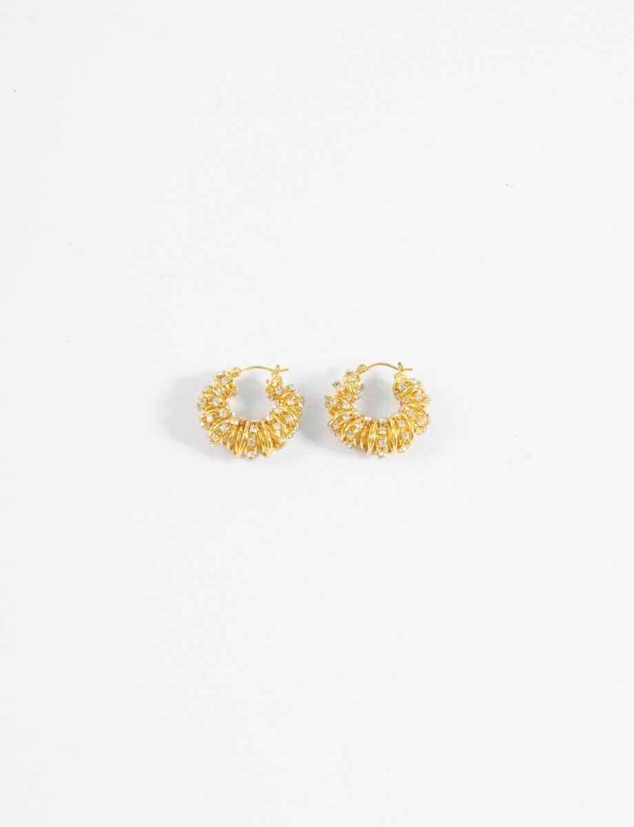 Aros con strass - dorado 