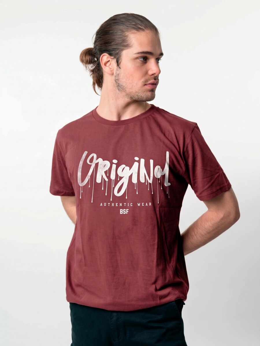 T-Shirt Print V27 - Original Marsala 