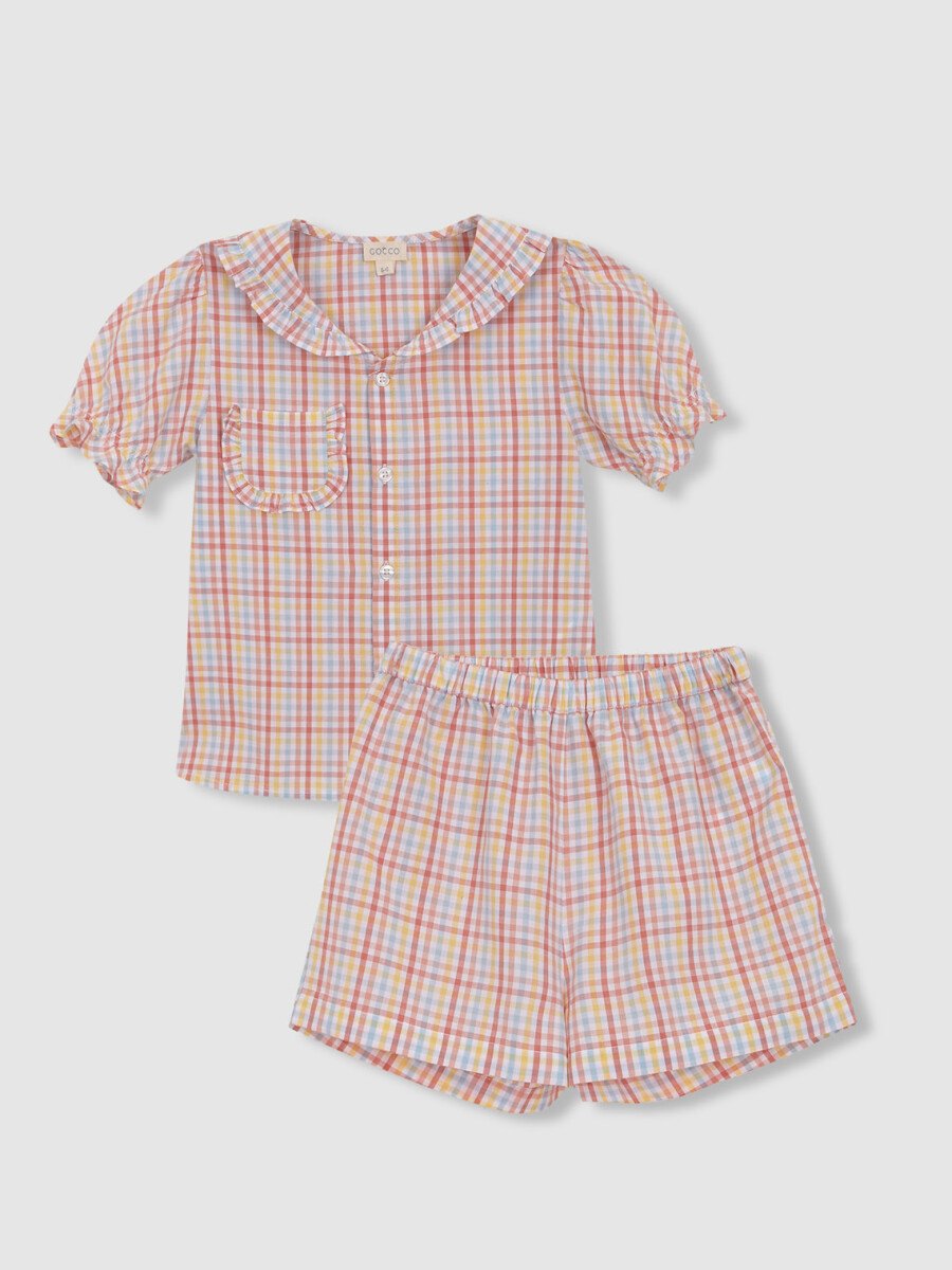 Pijama Cuadros Blanco