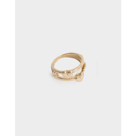Anillo Corazones Mixplating Dorado