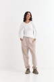 Pantalón jogger felpa BEIGE