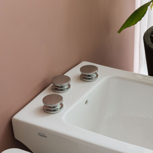 Griferia De Bidet Bimando En Cromo Fv Serie Nueva 44 Incl Desague 000