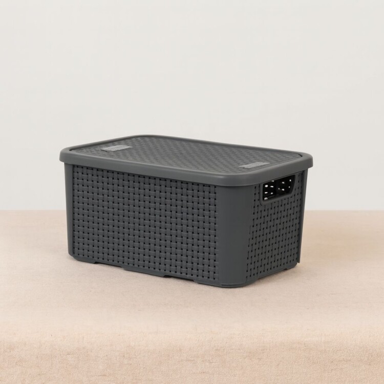 CAJA ORGANIZADORA SIMIL RATTAN N1 5,8 LITROS GRIS