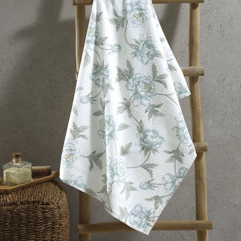 Toalla Mano Estampada Perola Dohler 100% Algodón 50 x 80 cm Celeste