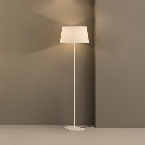 Lámpara de pie blanca pantalla tela E27 Ø42x150cm BA0050