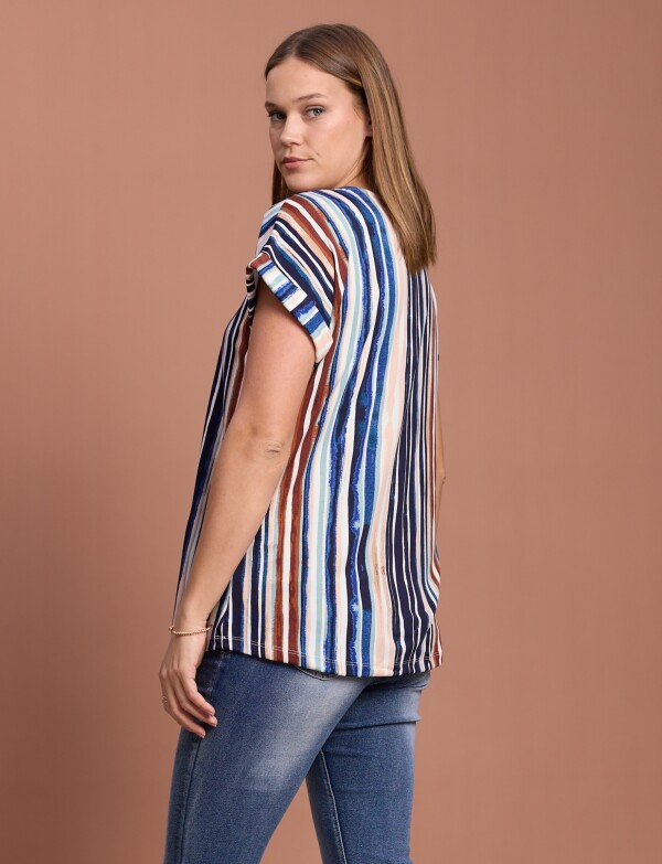 Blusa Lineas Cierre MULTI/AZUL