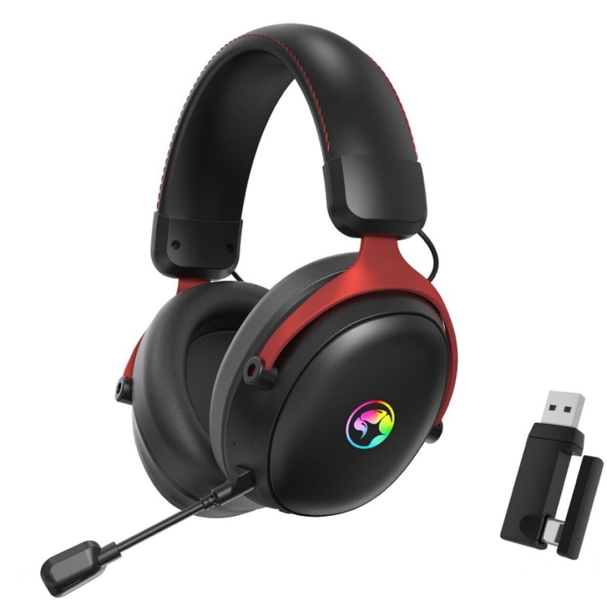 Auricular Gaming Marvo Hg9076w X Pro 7.1 Inalámbrico RGB - Black 