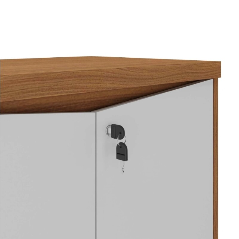 Ropero Bajo 4 Puertas Ymir Blanco/castaño Ropero Bajo 4 Puertas Ymir Blanco/castaño