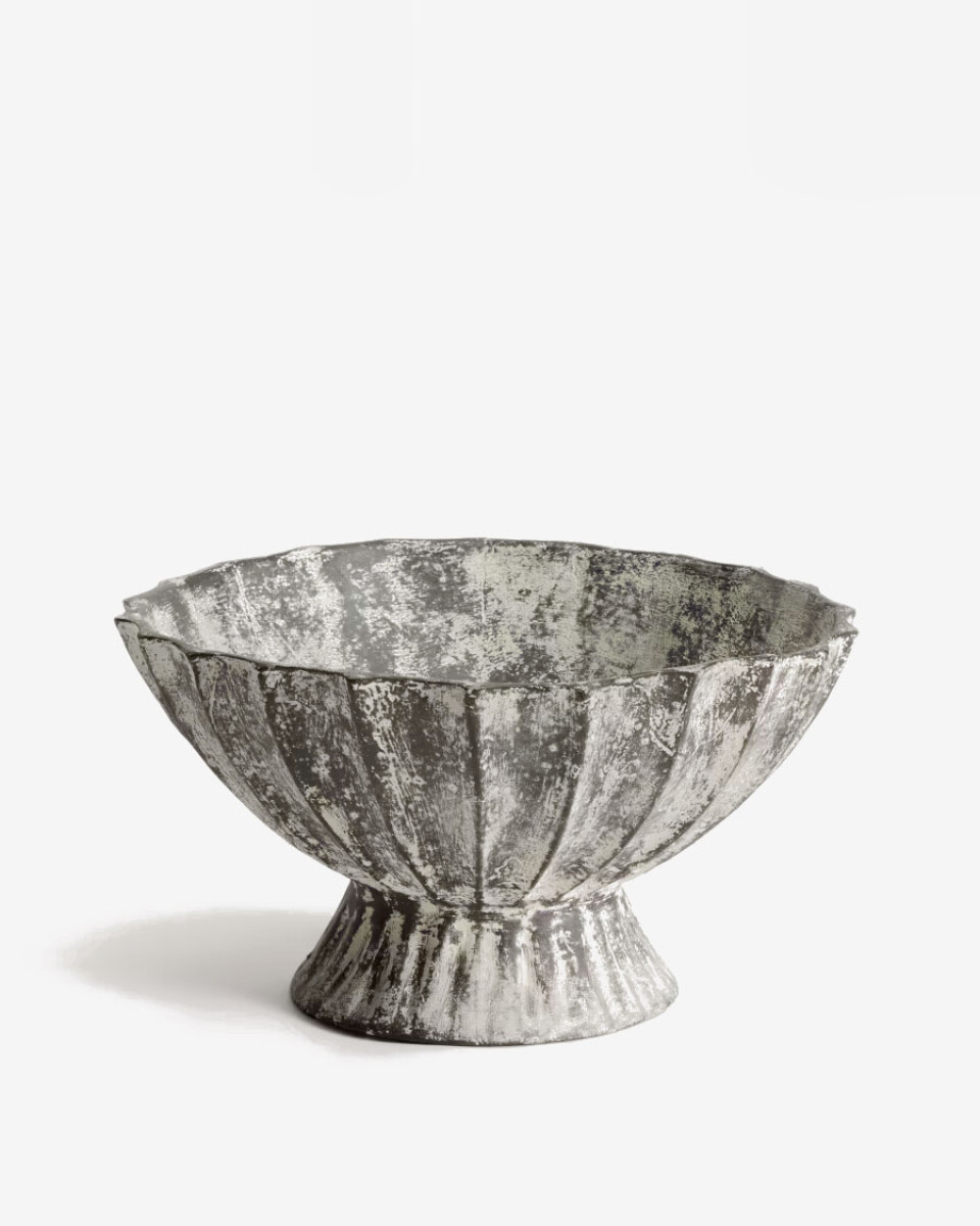 Centro de mesa Valura de papel maché gris Ø 33 cm 