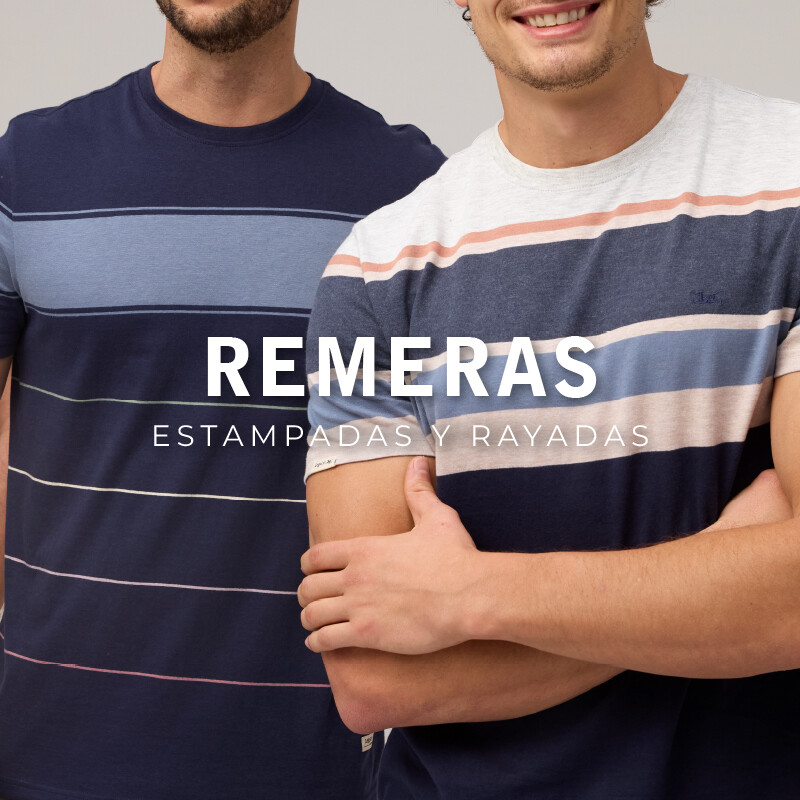 Remeras estampadas y rayadas