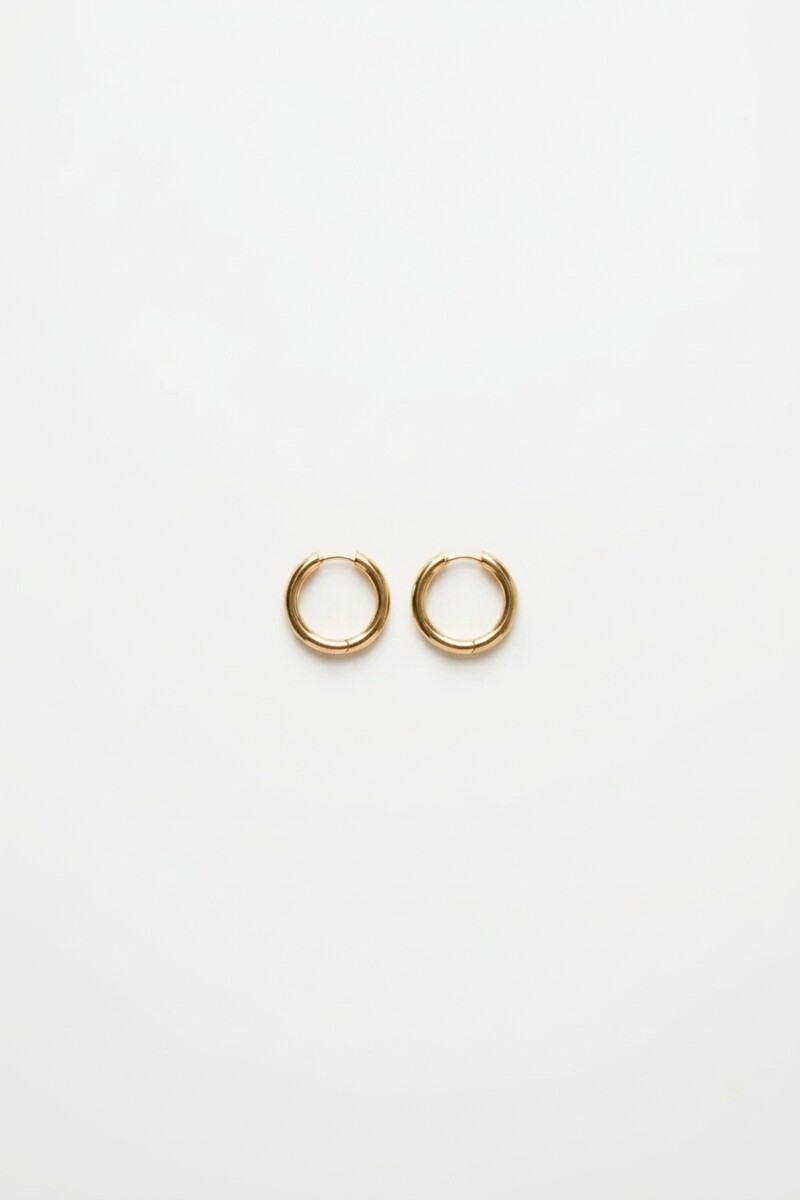 Aros acero grueso small dorado