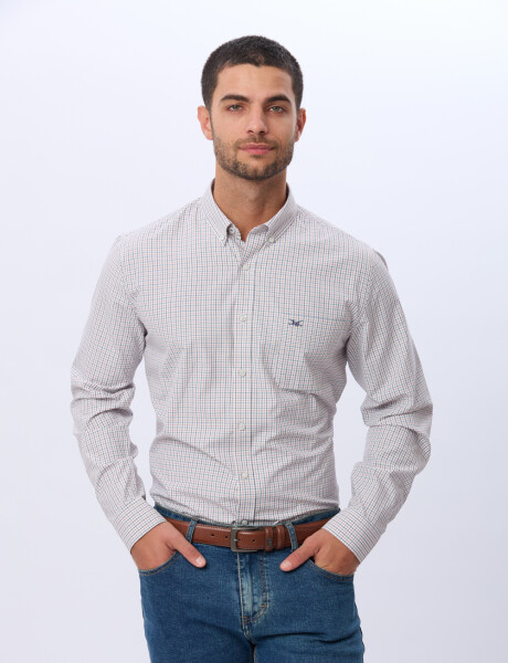 CAMISA SPORT A CUADROS Azul