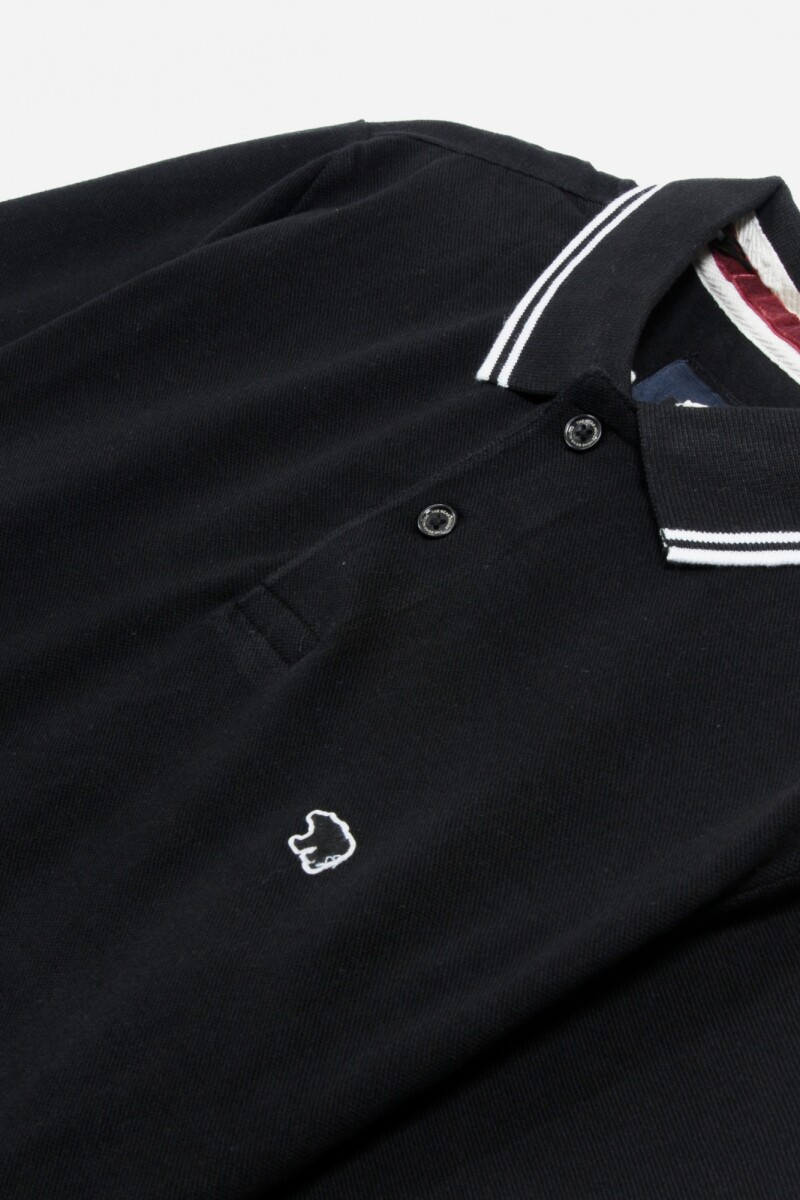 Remera polo m/l - Hombre NEGRO