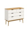 Comoda 4 Cajones Linea Nordica Roble/Blanco