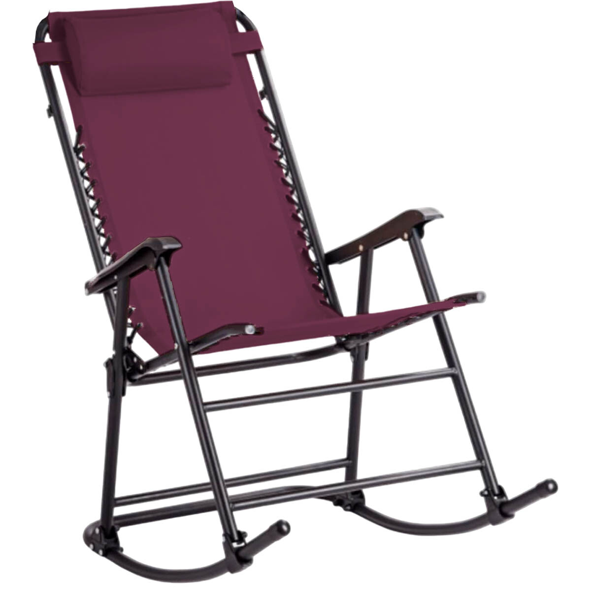 Silla Reposera Mecedora Plegable Con Almohadilla - Rojo 